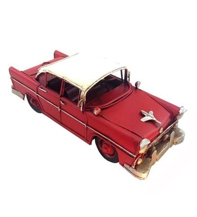 Nostaljik Metal Kırımızı Chevrolet Büyük Boy