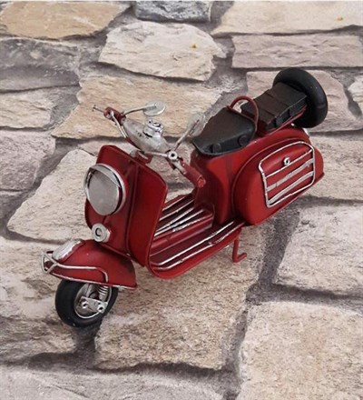 Nostaljik Metal Kırmızı Vespa Motosiklet