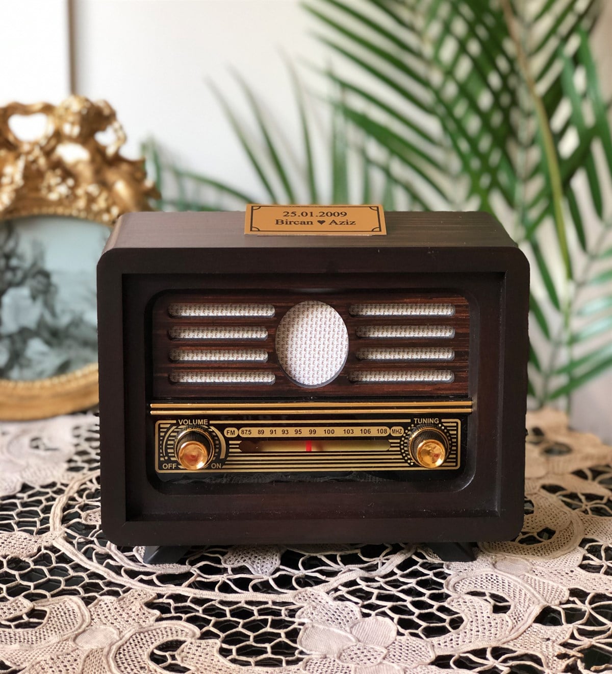 Kişiye Özel Nostaljik Alaturka Üsküdar Ahşap RadyogiftmodaGMK7009