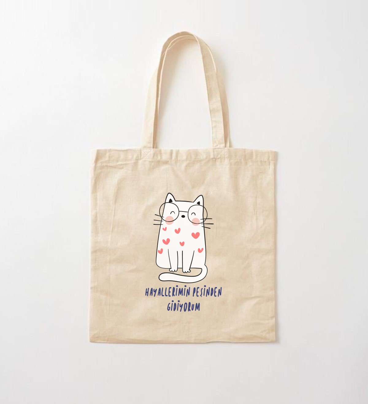 Hayallerimin Peşinden Gidiyorum Tasarımlı Bez ÇantagiftmodaGmcnt100016