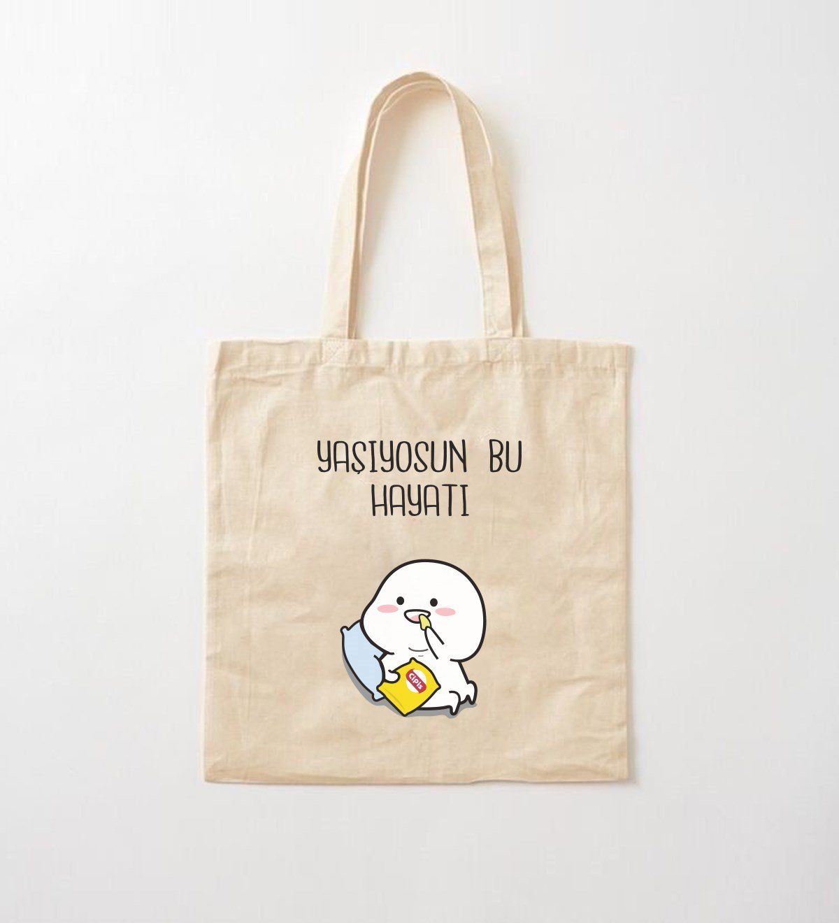 Yaşıyosun Bu Hayatı Tasarımlı Bez ÇantagiftmodaGmcnt100040