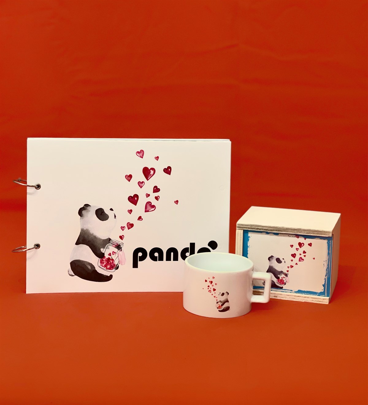 Panda Tasarımlı Albüm Ve Kutulu Kupa SetGiftmodaGmhs100151