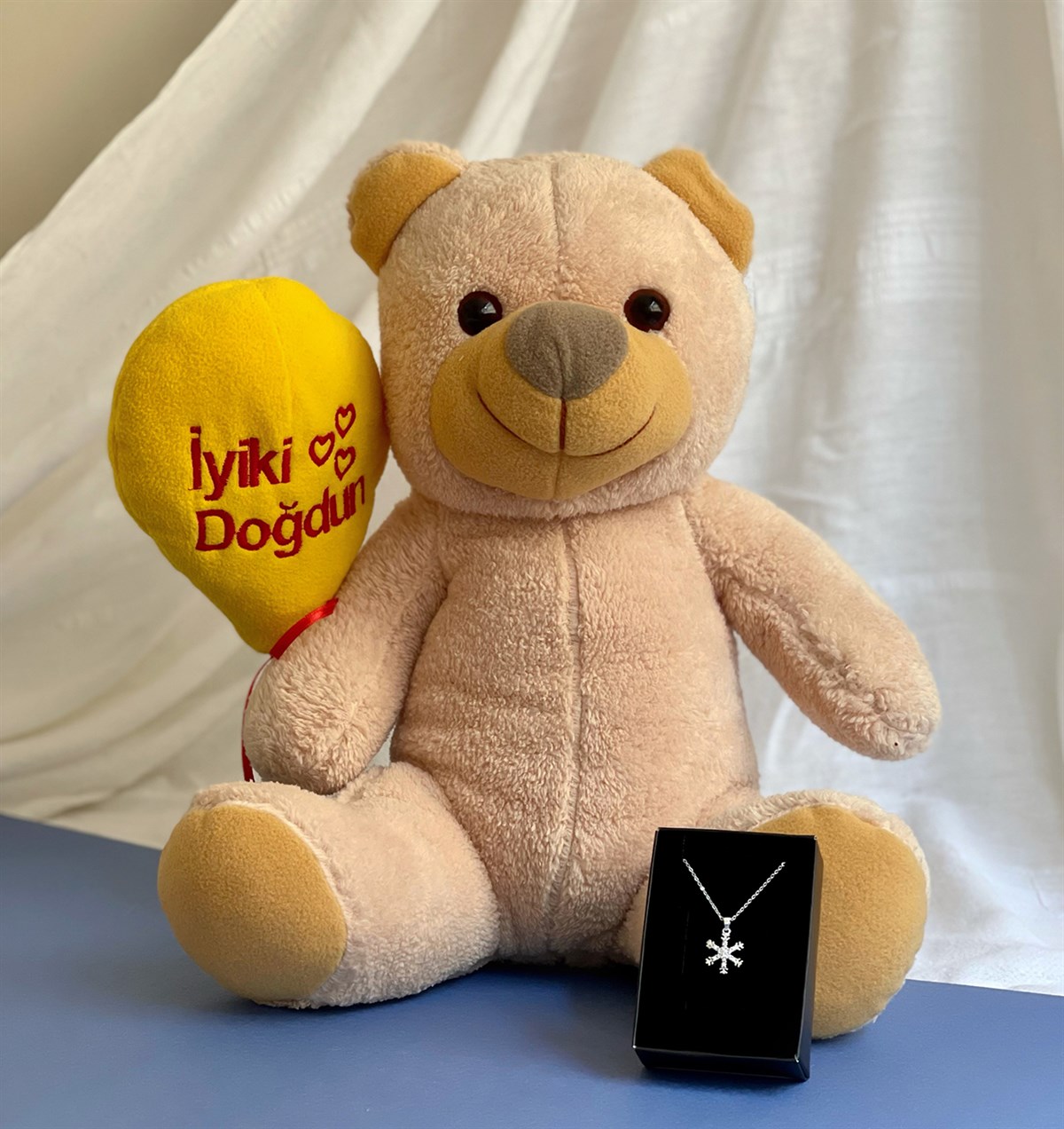 İyi ki Doğdun Peluş Ayıcık Ve Kolye Hediye SetiGiftmodaGmhs101088