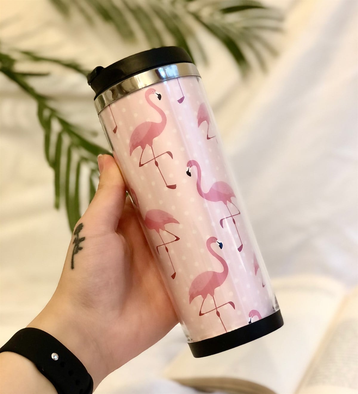 Pembe Flamingo Tasarımlı 400 Ml Mug BardakGiftmodaGmmg100087