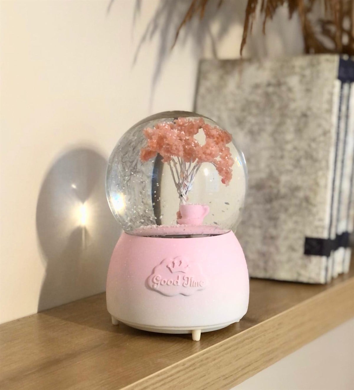 Pembe Japon Mistik Ağacı Büyük Boy Işıklı Kar KüresiGiftmodagm-2080-Pembe