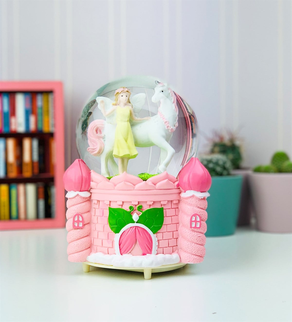 Pembe Melek Kar Küresi Büyük Boy OtamatikGiftmoda2076-B