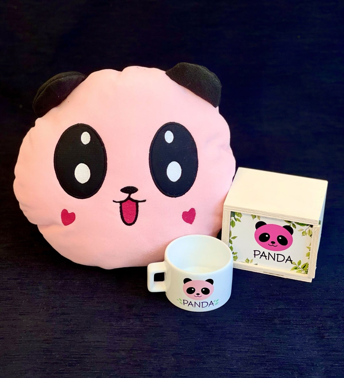Pembe Panda Tasarımlı Kutulu Kupa Ve Yastık SetGiftmodaGmhs100126