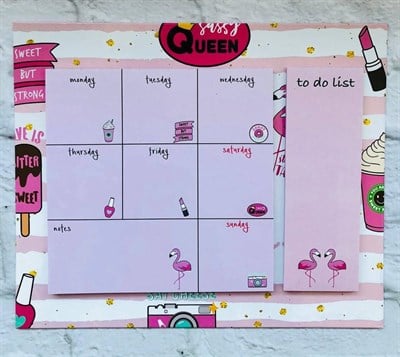 Pink Masaüstü Haftalık Planlayıcı