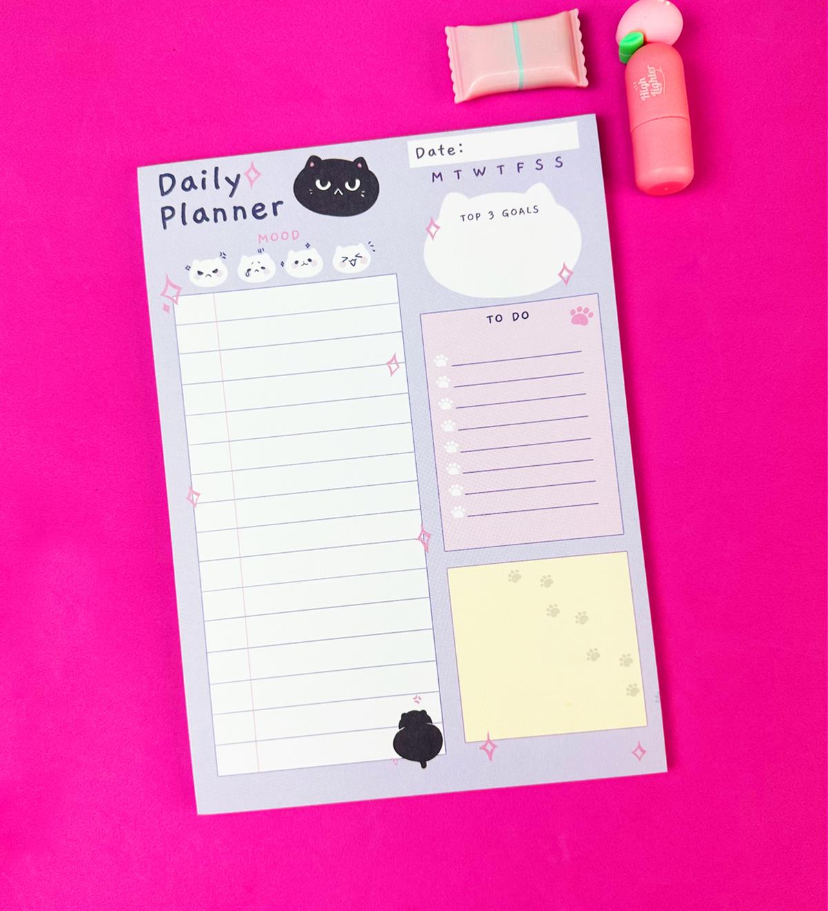 Kedi Mood Tasarımlı Klavye Önü Haftalık PlanlayıcıgiftmodaBAM-1031-4	