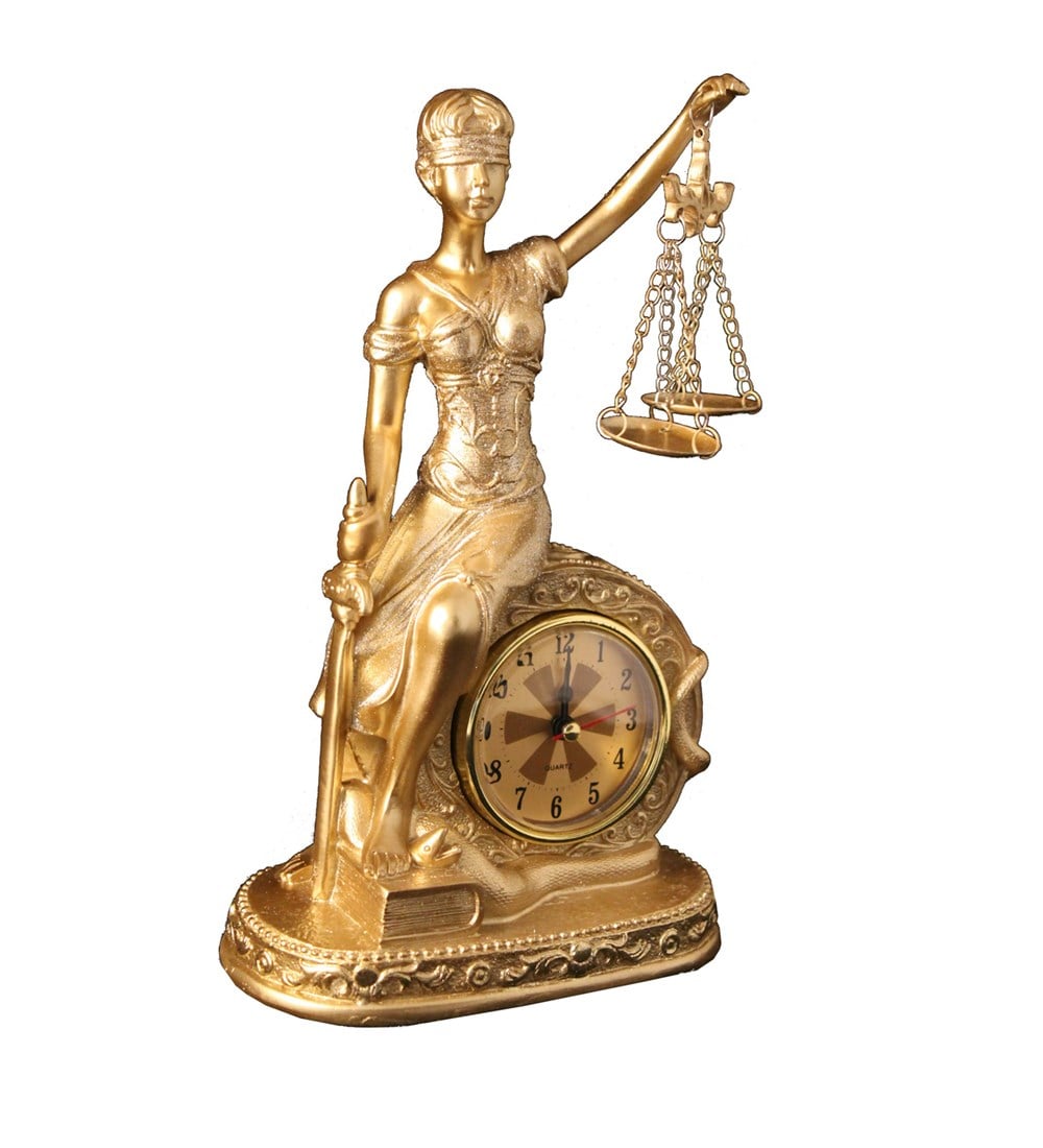 Saatli Oturan Adalet Biblo Orta BoyGiftmodaAB067