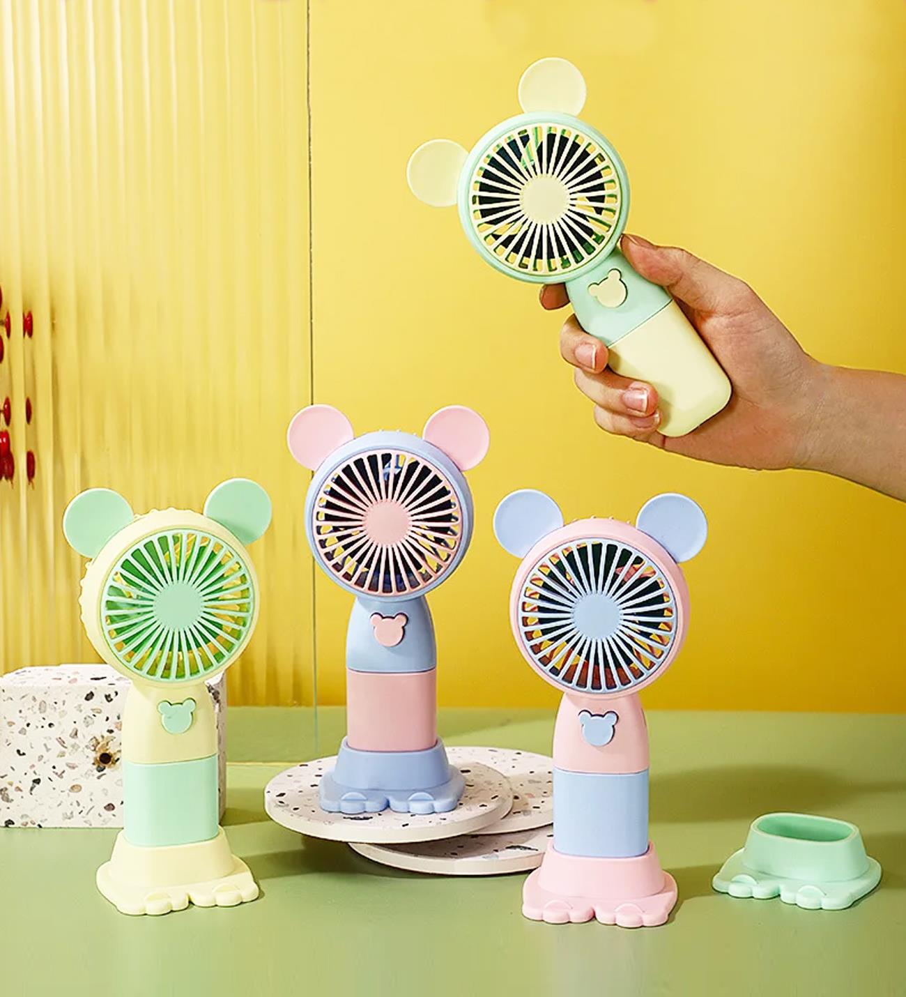 Ayı Figürlü 3 Kademeli Taşınabilir Şarjlı El FanıgiftmodaLP-816	