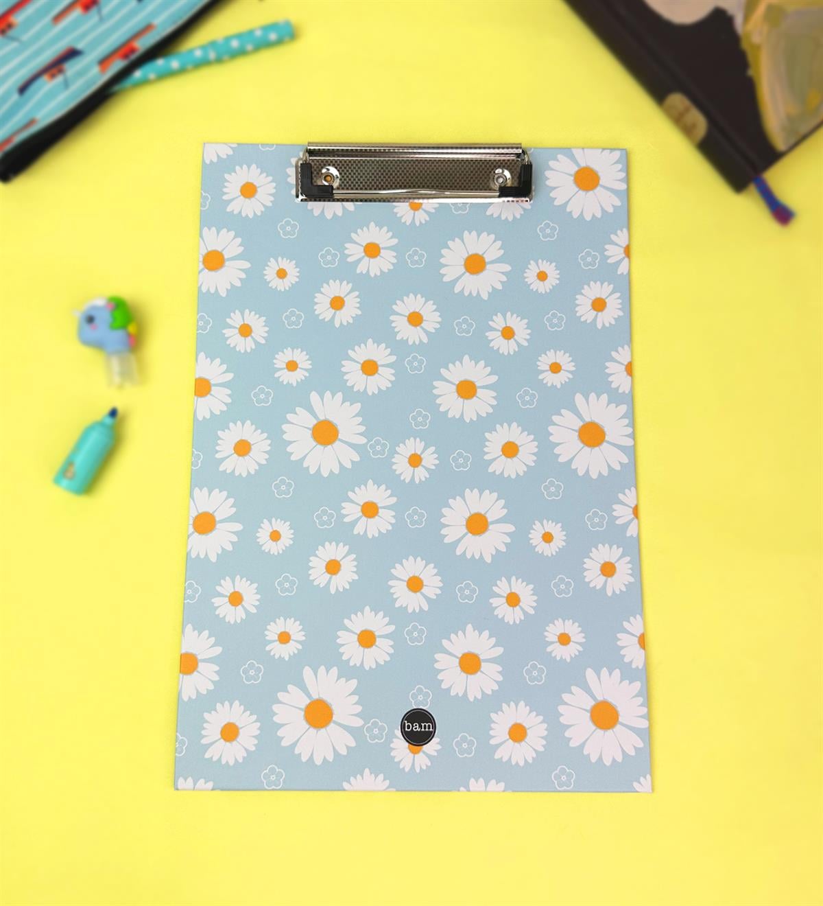 Açık Mavi Papatya Tasarımlı SekreterlikgiftmodaBAM-1019-7