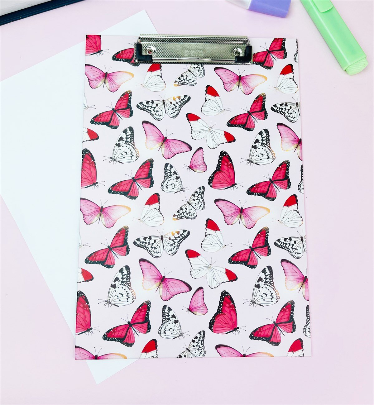 Pembe Kelebek Tasarımlı SekreterlikgiftmodaGM-SEK-71