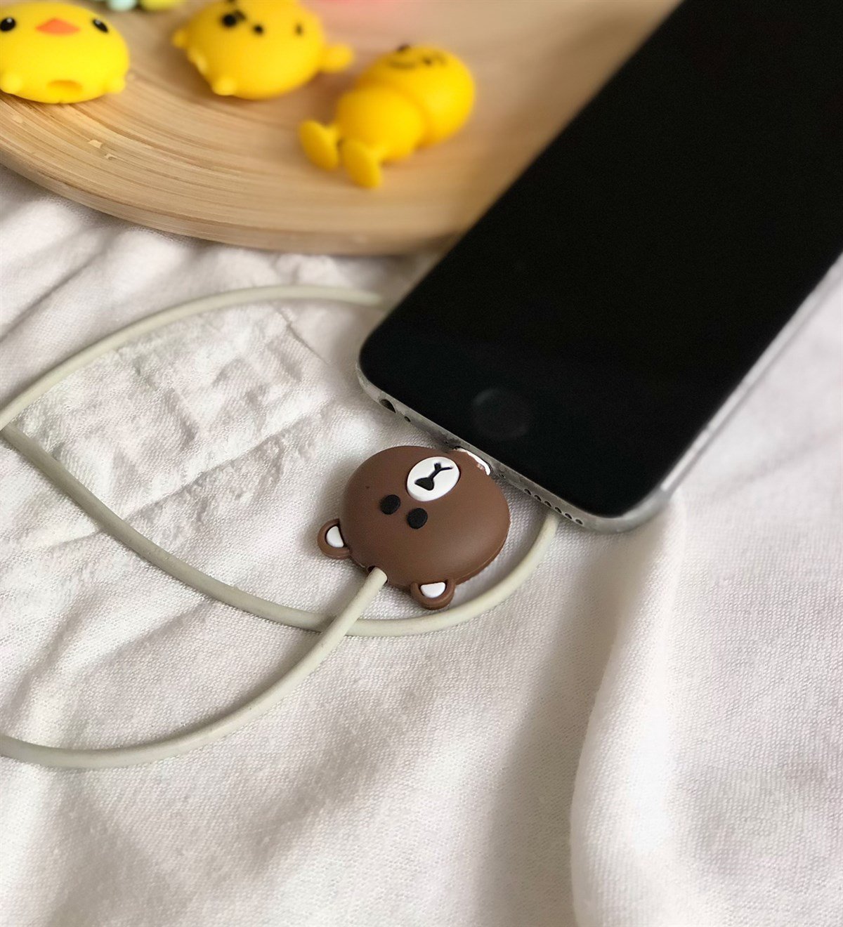 Sevimli Kablo Koruyucu Siyah PandaGiftmoda Gm-4073-Siyah-Panda