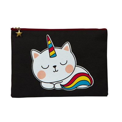 Siyah Kittycorn Kanvas Çanta