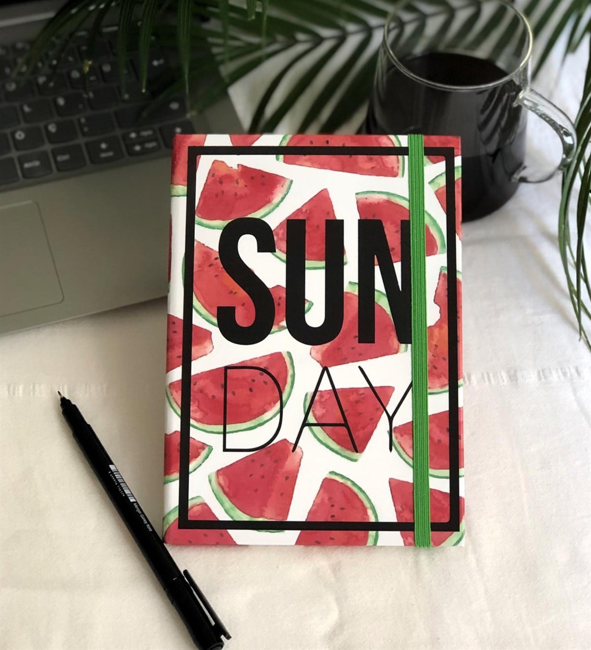 Sun Day Karpuz Tasarımlı Lastikli DefterGiftmodaKarpuz-Lastikli Defter