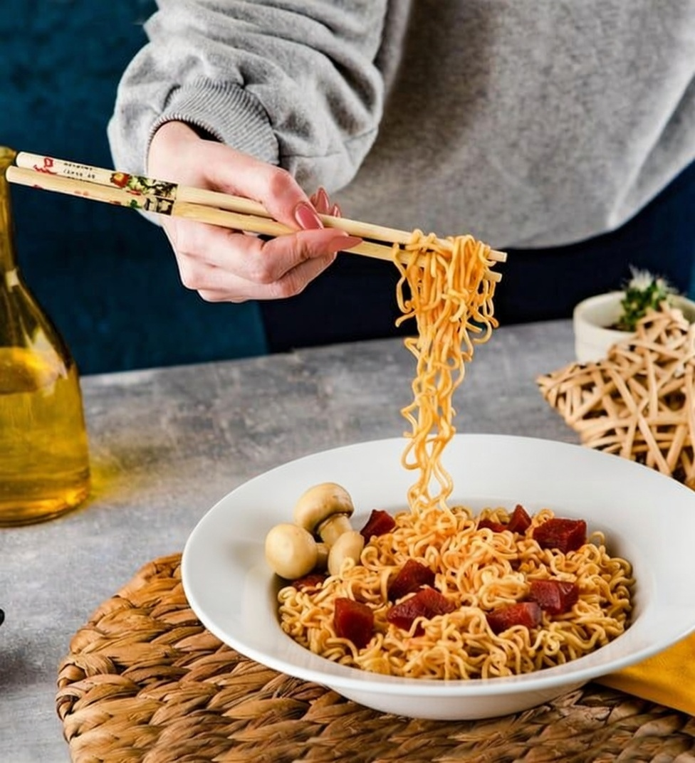 Ahşap Chopstick Ve Noodle Makarna Tabağı SetgiftmodaGmtbk000002