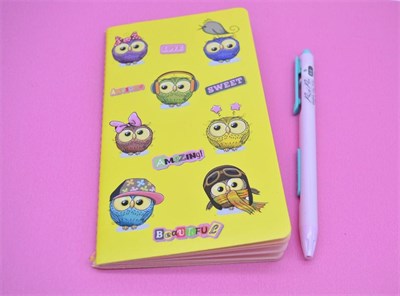 Tatlı Baykuşlar Pembe Yapraklı Defter