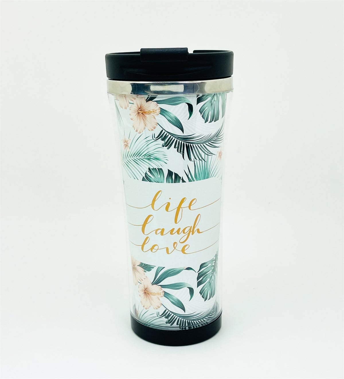 Life Laugh Love Tasarımlı 400 Ml Termos Mug Bardak giftmodaGmmg100125
