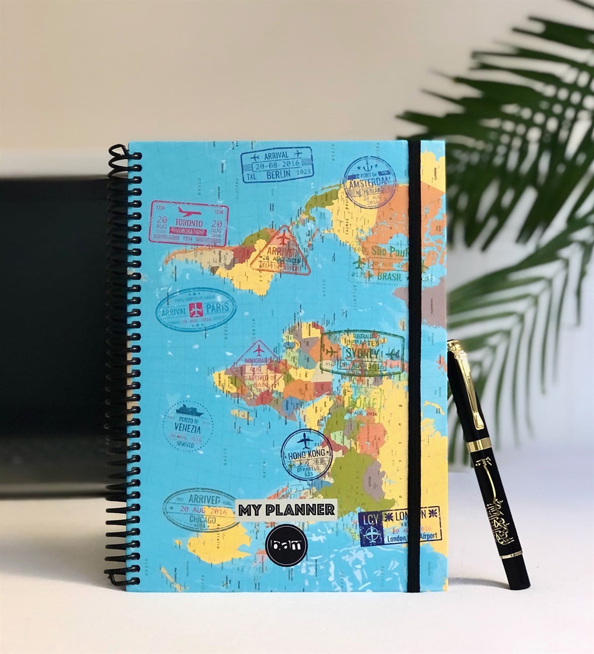 Travel Tarihsiz Haftalık Planlayıcı Ve Altın Yaldızlı Kalem GiftmodaGmp-005-Kalem-Besmele