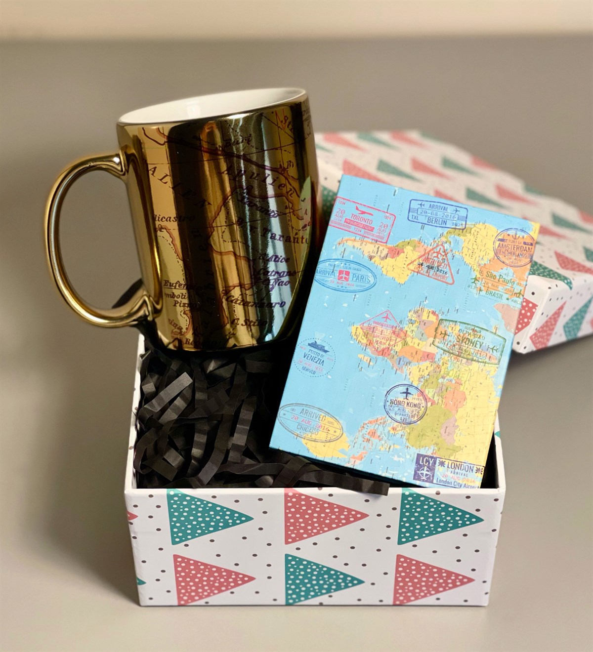 Travel Tasarımlı Gold Mini Hediye SetiGiftmodaGmhs100273