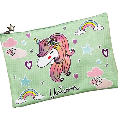 Turkuaz Unicorn Kumaş Çanta