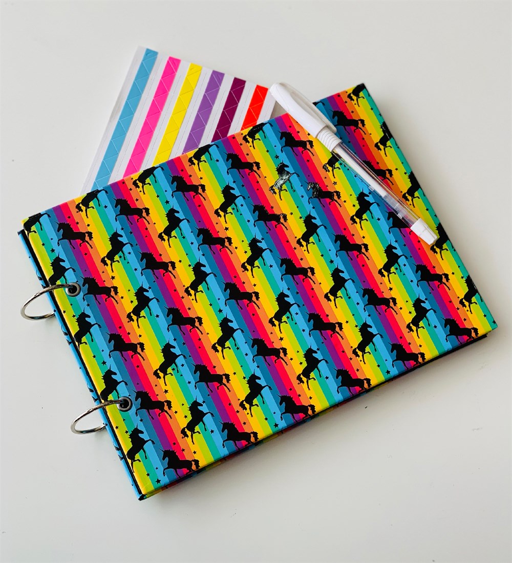 Unicorn Tasarımlı Siyah Sayfa Kendin Yap Fotoğraf Albümü Beyaz Kalem HediyeliGiftmodakya-unicorn-1