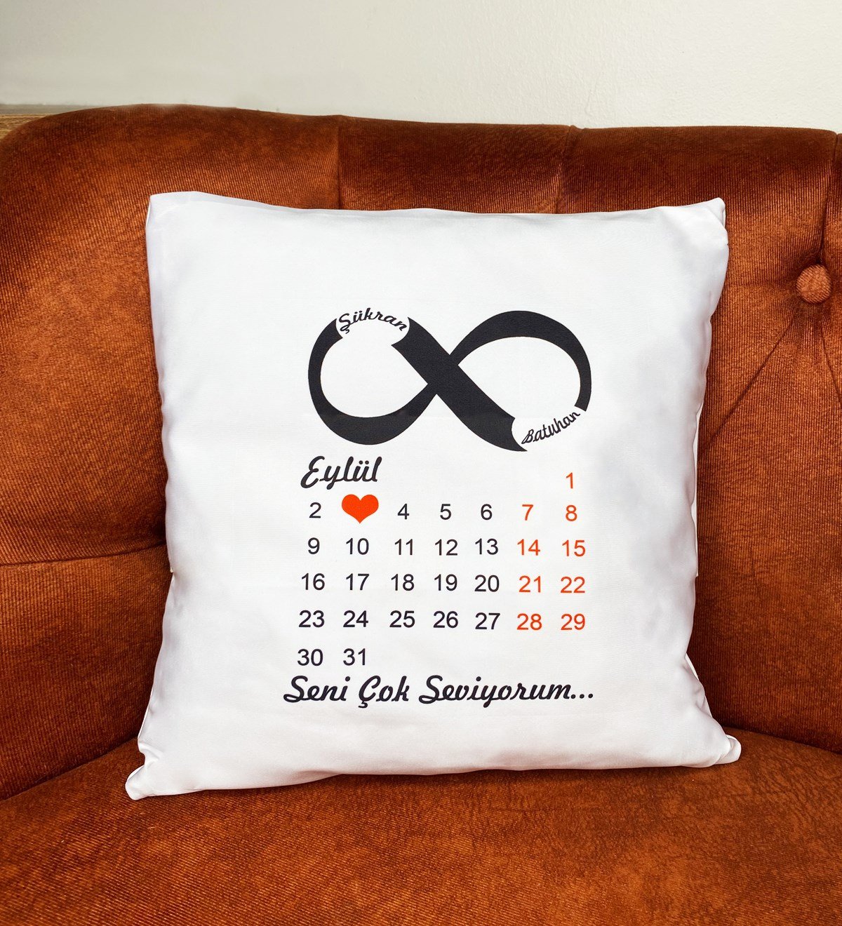 Kişiye Özel Sevgili Takvim Tasarımlı YastıkgiftmodaGmy100016