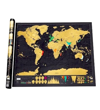 Yeni Tasarım Siyah Deluxe Scratch Harita Seyahat Scratch Kapali Dünya Haritası