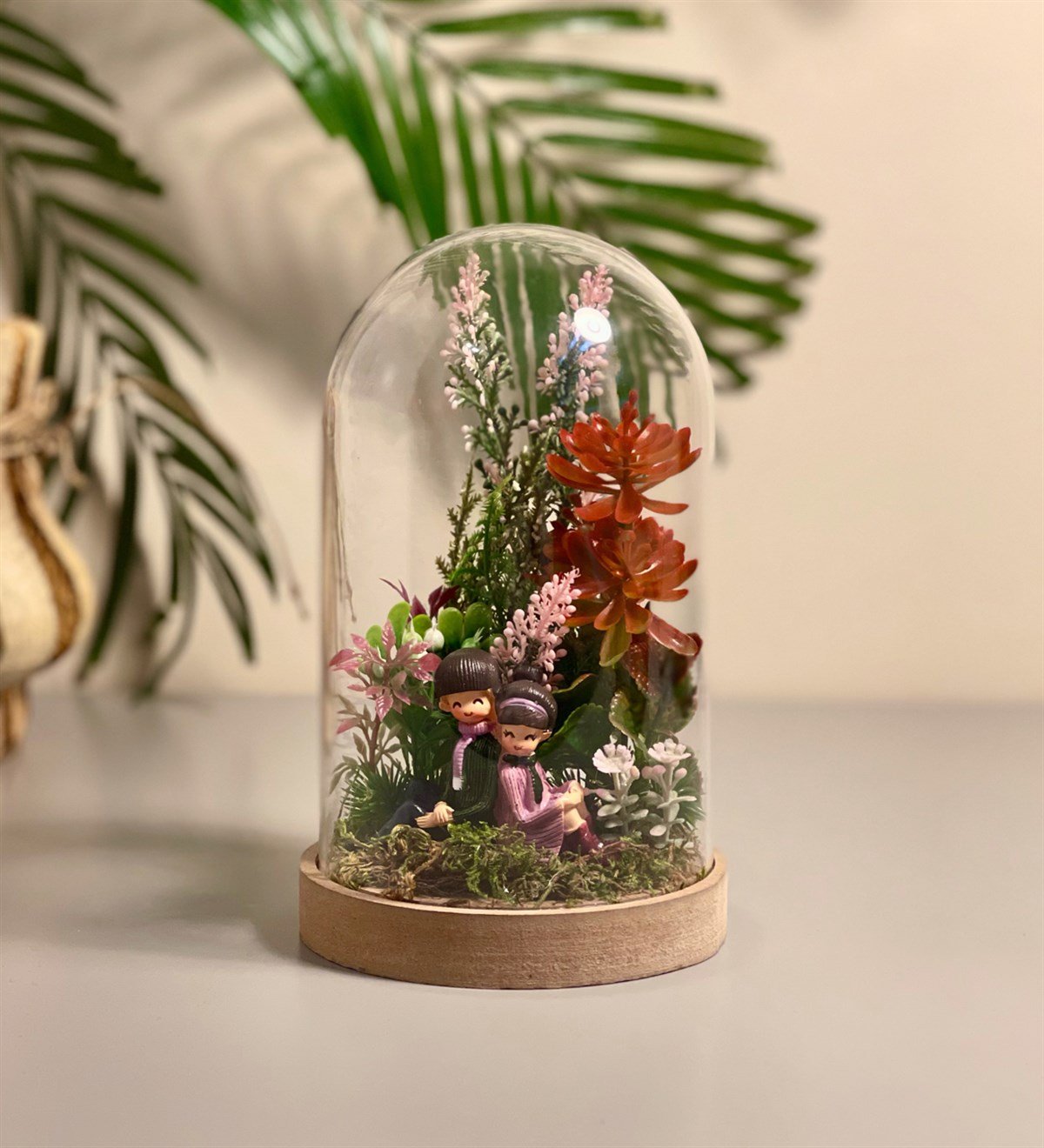 Cam Fanus İçinde Kırmızı Solmayan Gül AranjmanıGiftmodasg-1-a