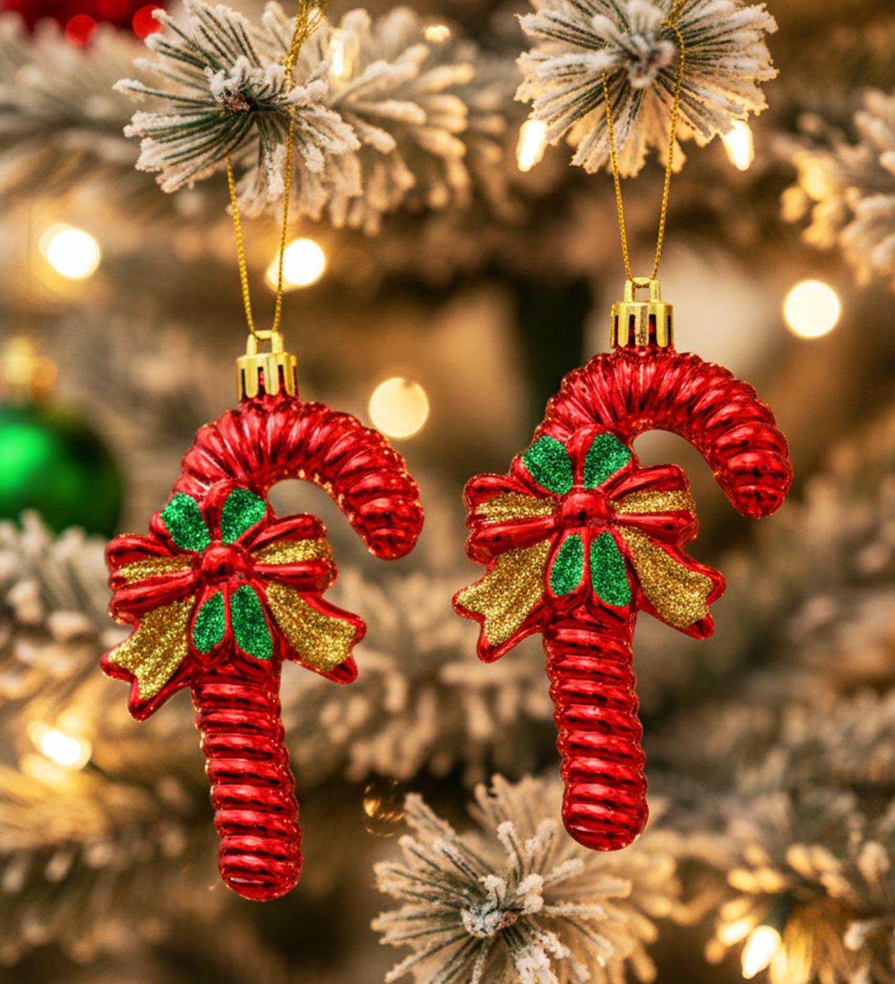 Yılbaşı Şeker Baston Şeklinde Ağaç Süsü – 4 AdetgiftmodaBM-1763	