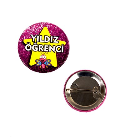 Yıldız Öğrenci Rozet Pembe