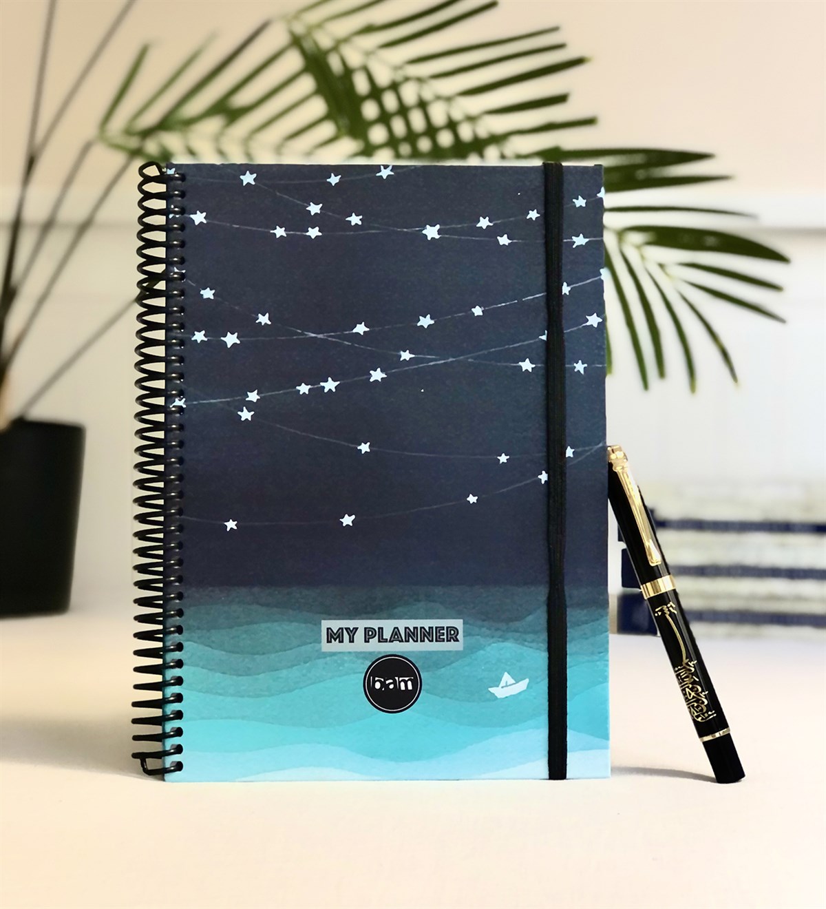 Yıldız Tarihsiz Haftalık Planlayıcı Altın Yaldızlı Kalem  GiftmodaGmp-009-Kalem
