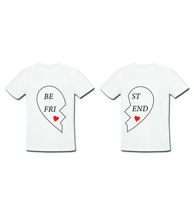 Best Friend Tasarımlı 2'li Tişört