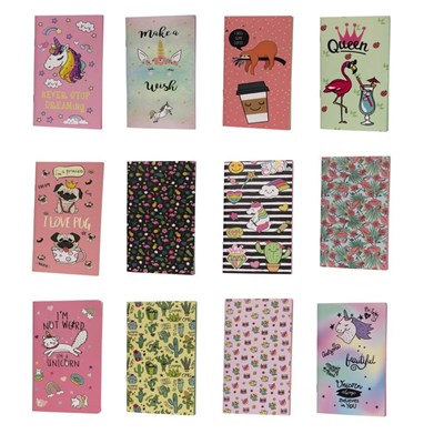 12 Adet Renkli Yapraklı Defter Seti