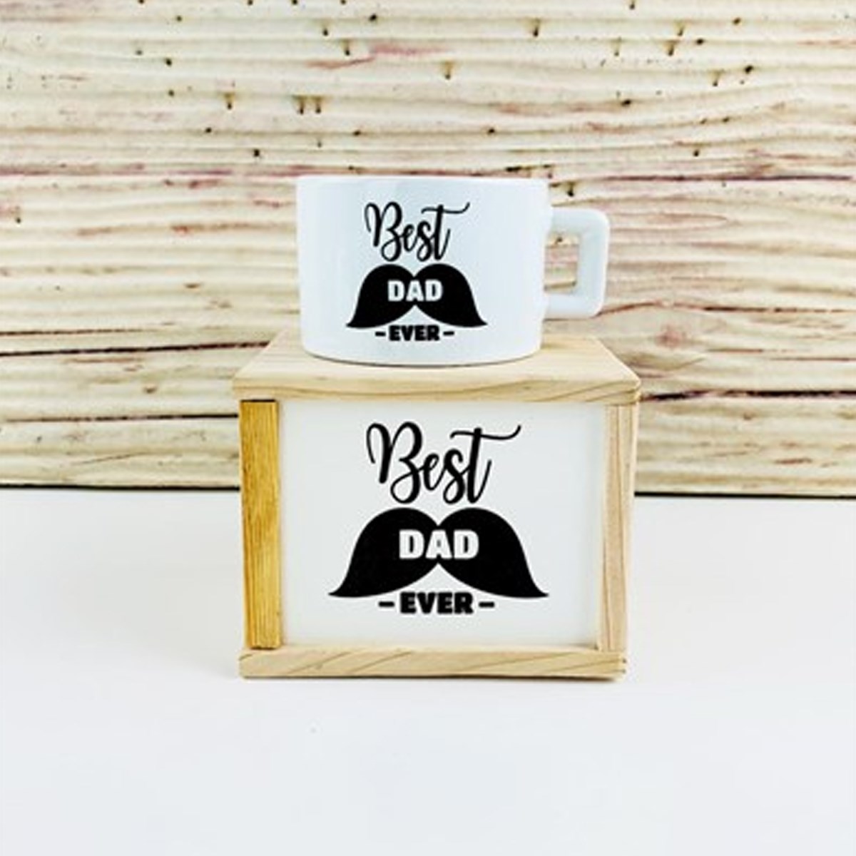 Ahşap Kutunda Best Dad Kupa BardakMarkasızGM1026