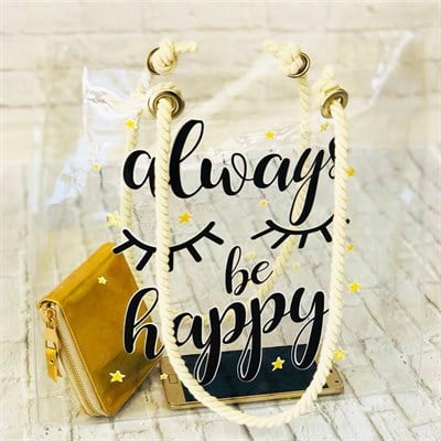 Always Be Happy Şeffaf Kol Çantası
