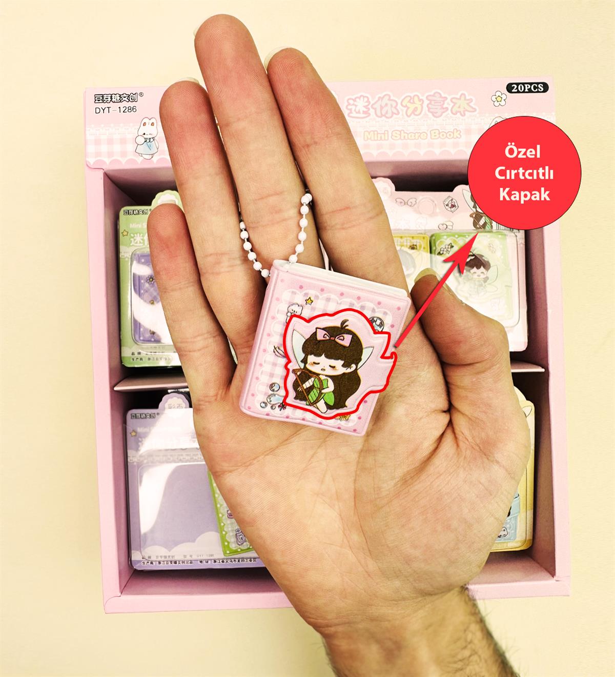 2'li Mini Prenses Tasarımlı Cırt Kapak Defter & AnahtarlıkgiftmodaBM-1030	