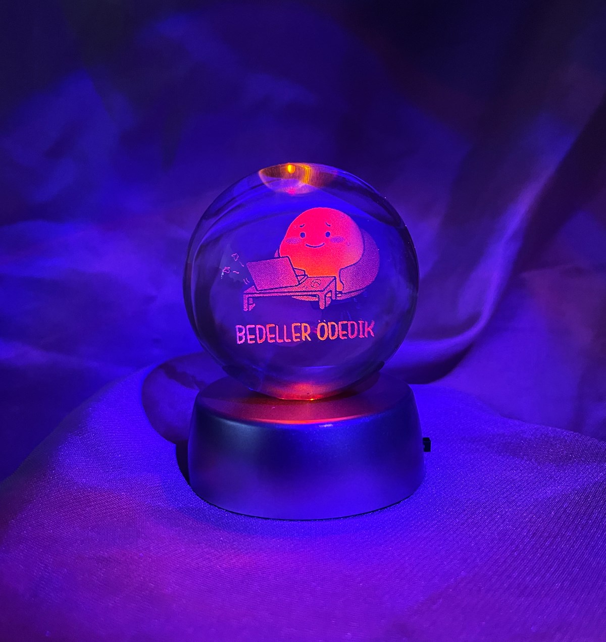 Bedeller Ödedik Tasarımlı Işıklı Cam KüregiftmodaGM-5023	