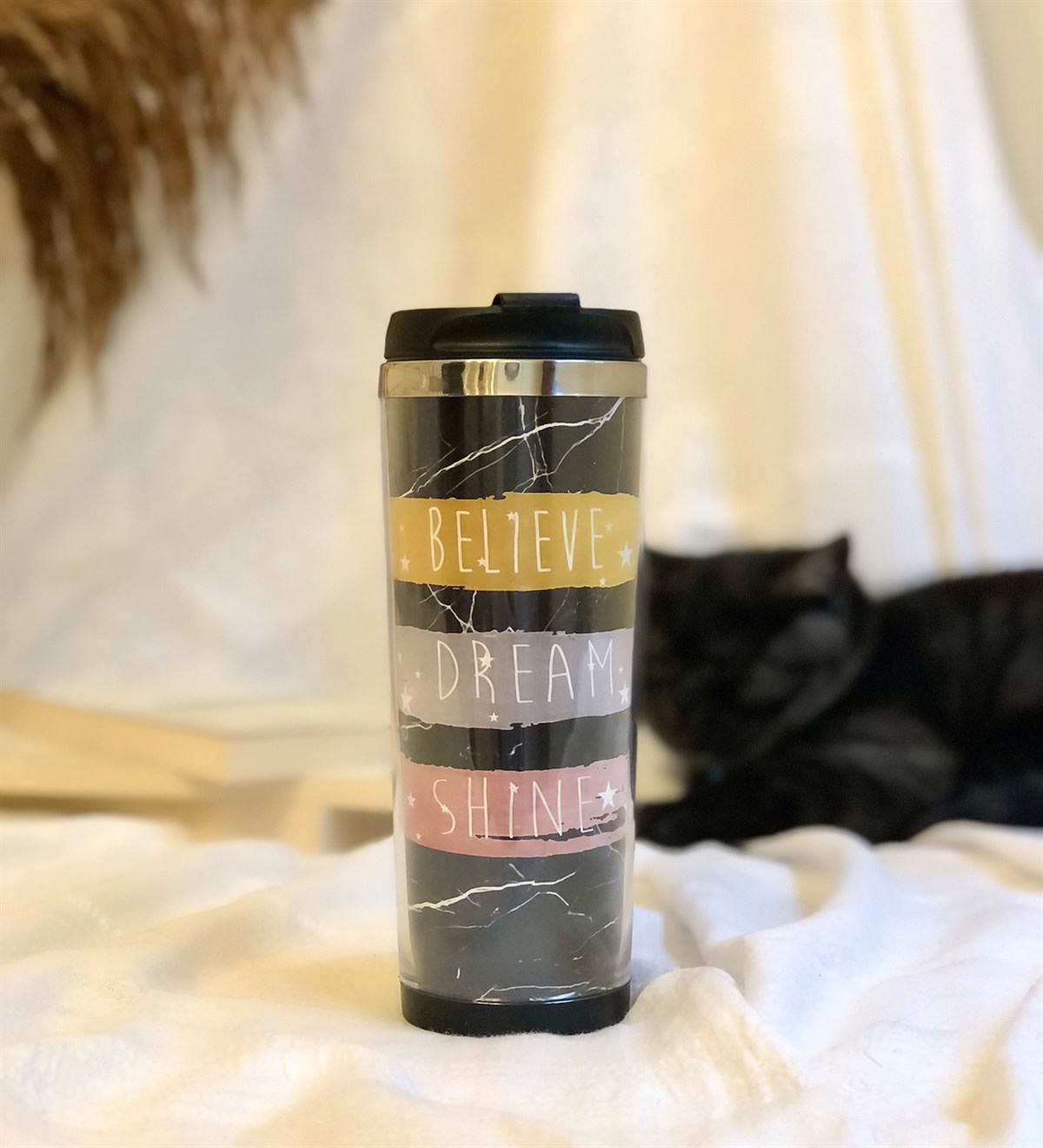 Believe Dream Shine Tasarımlı 400 Ml Mug BardakGiftmodaGmmg100061	