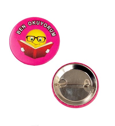 Ben Okuyorum Rozet Pembe
