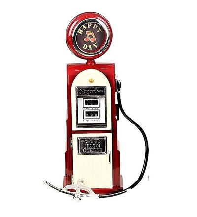 Benzinlik Tasarım Retro Müzik Kutusu - Kırmızı