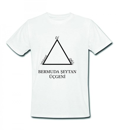 Bermuda Şeytan Üçgeni Baskılı Tasarım Tişört (Unisex)
