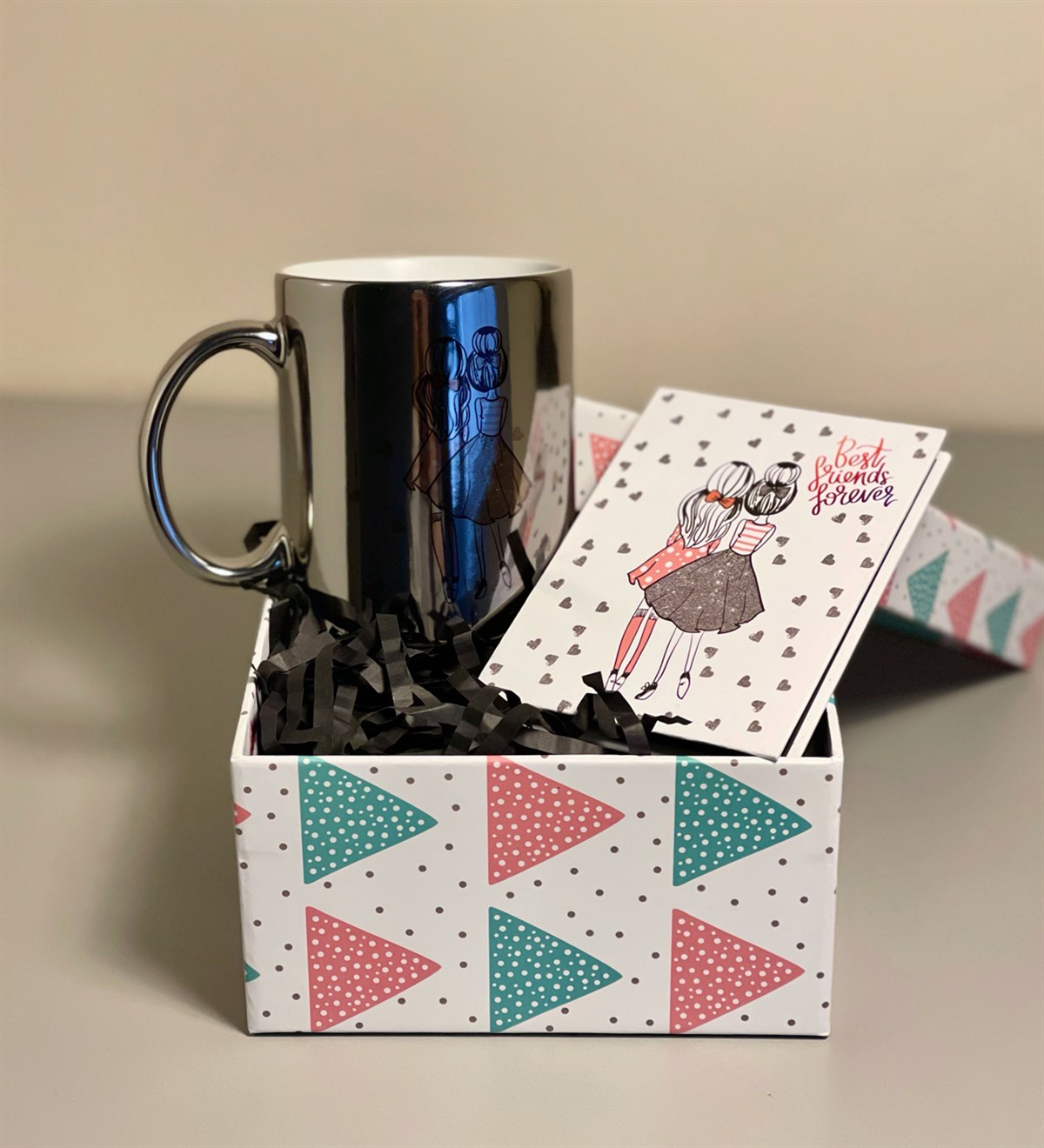 Best Friends Tasarımlı Gümüş Mini Hediye SetiGiftmodaGmhs100269