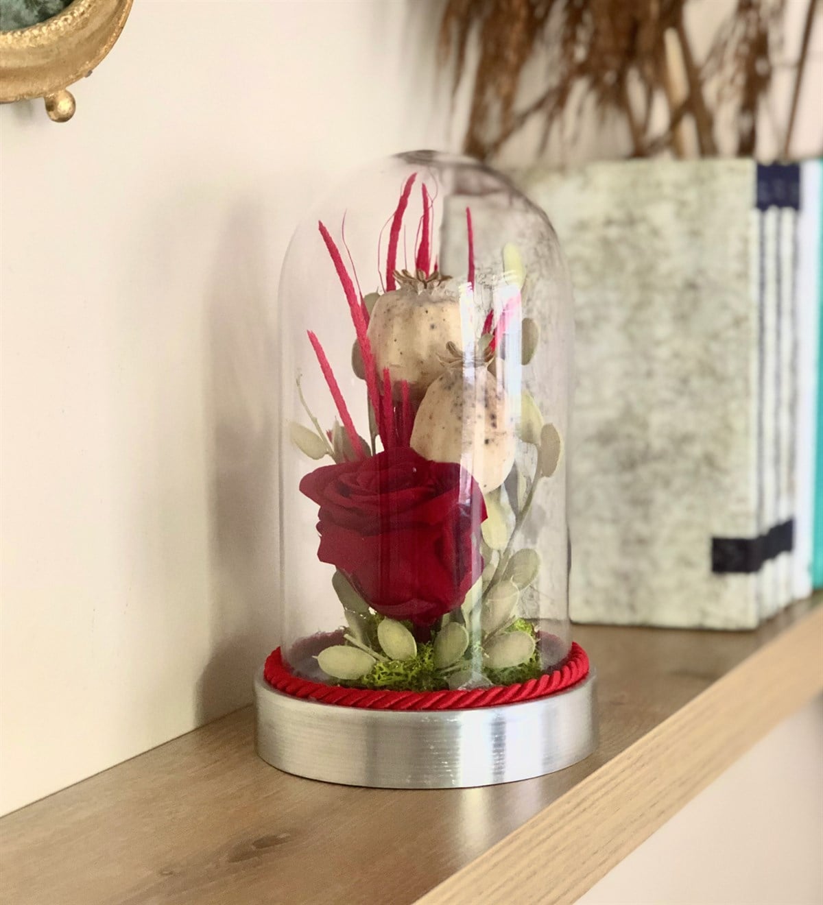 Cam Fanus İçinde Solmayan GülGiftmodaCam-Akrilik-Gül