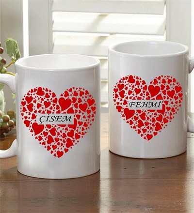 Çiftlere Özel Kalp Kupa Bardak