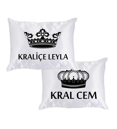 Çiftlere Özel Kraliçe Ve Kral Yastık