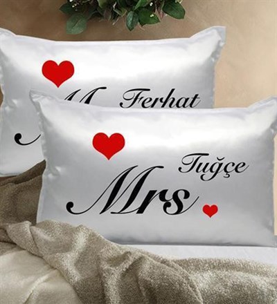 Çiftlere Özel Mrs Ve Mr Yastık