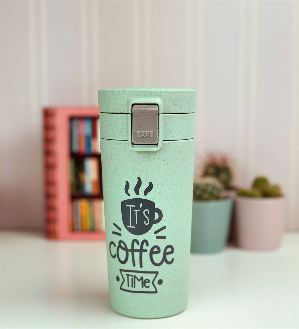 Coffee Time Yeşil Cam KupaGiftmodaCoffee-Mavi-Cam-Kupa