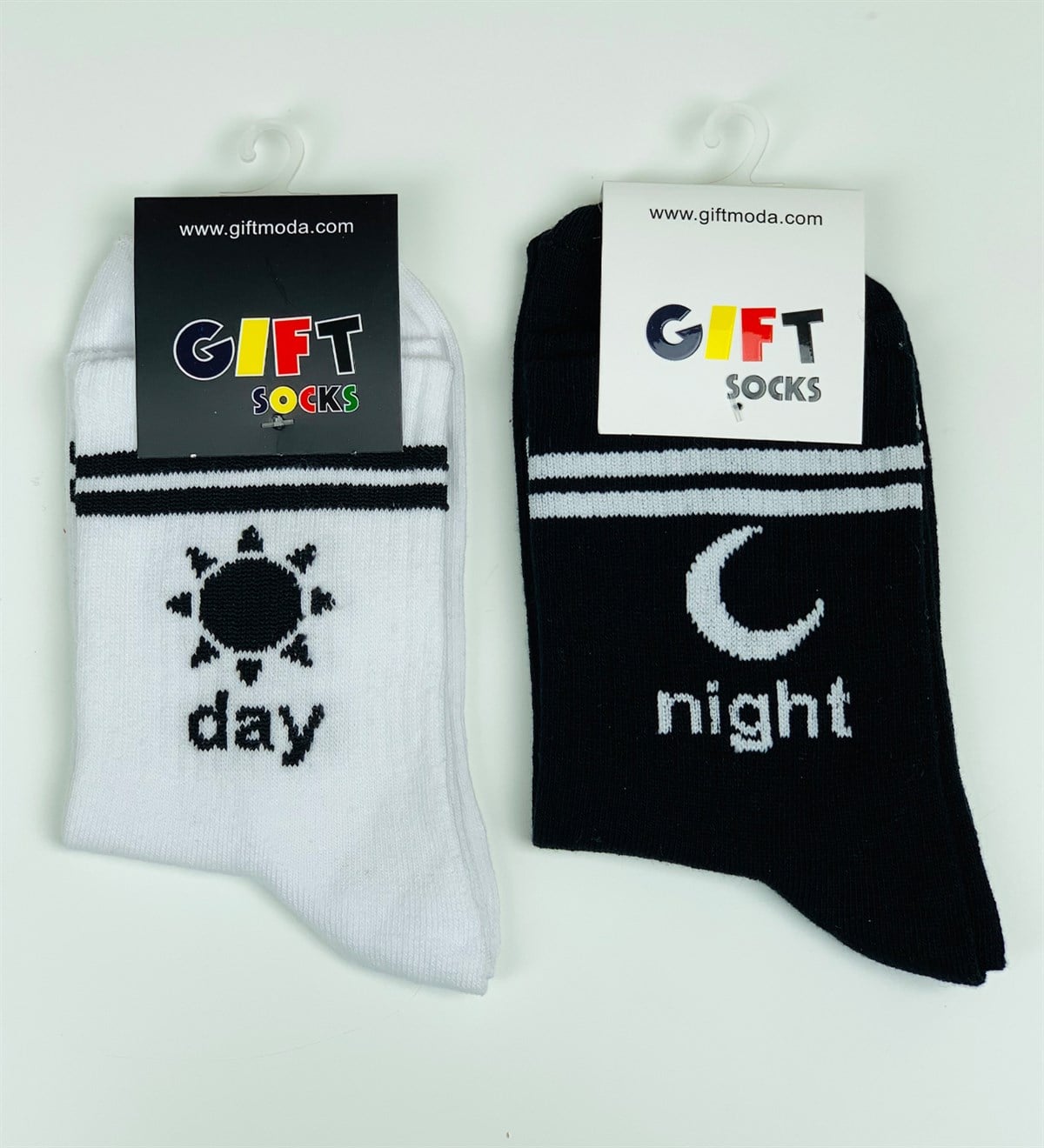Day Night Tasarımlı 2'li Çorap